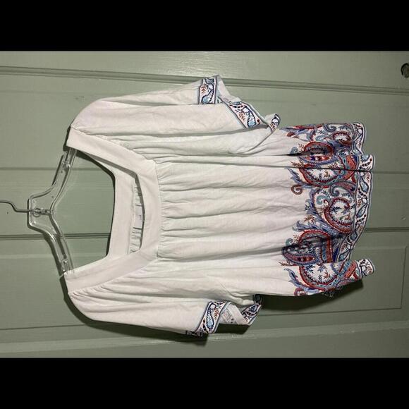 J. Jill White Square Neckline Boho Blouse Size XL - Picture 1 of 7